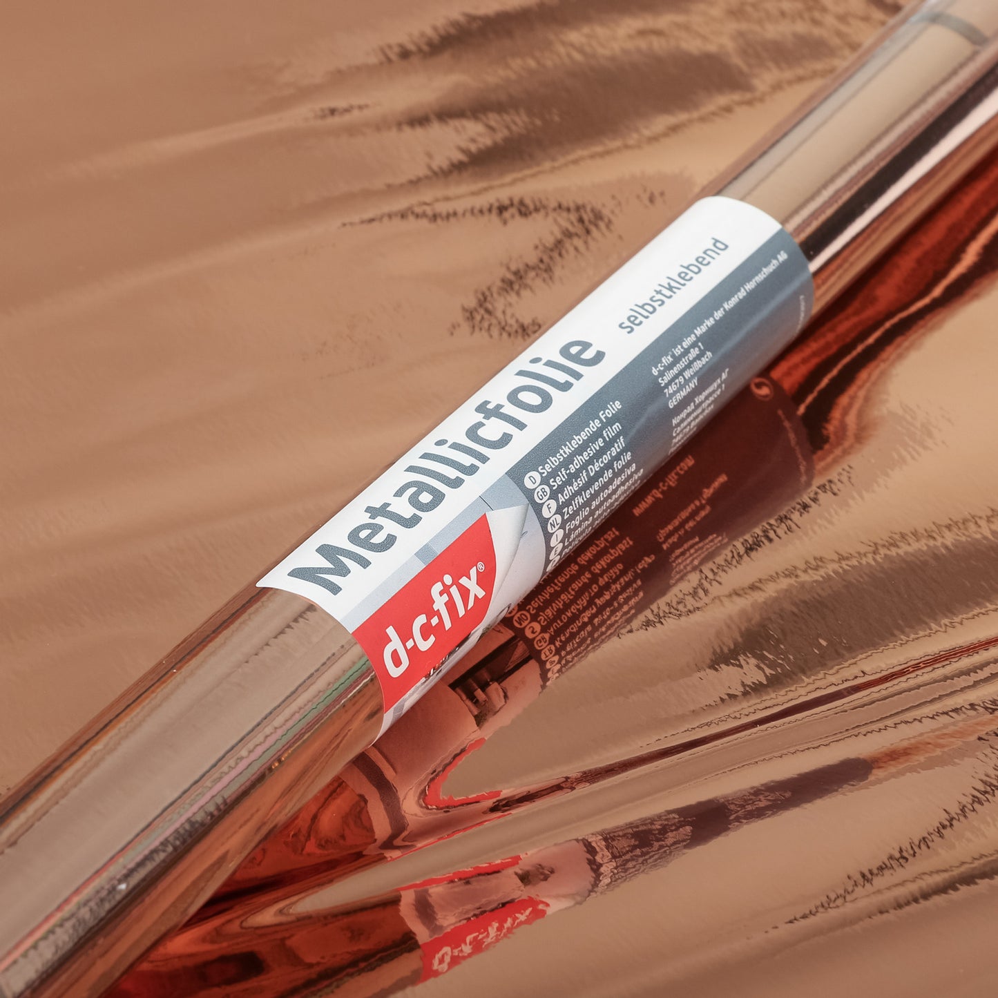 d-c-fix Chrome Rose Gold Sticky Back Furniture Wrap Vinyl