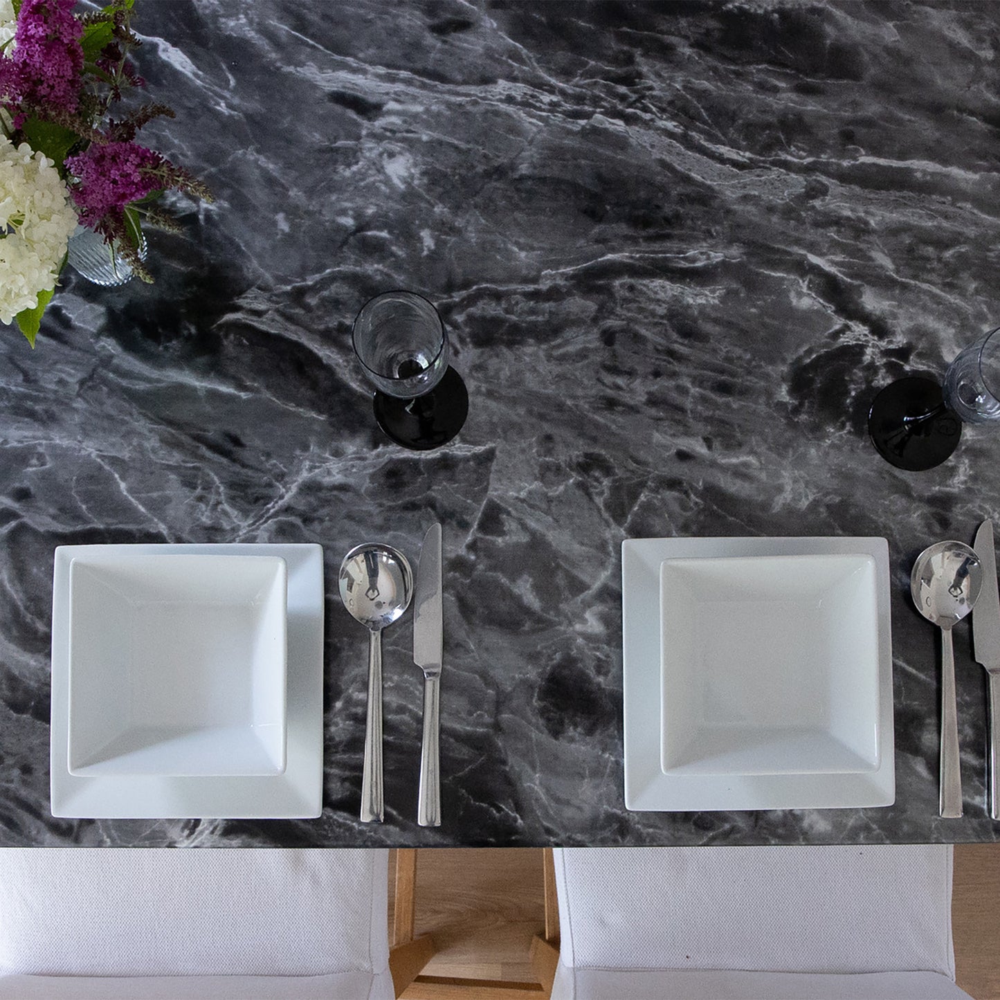d-c-fix Romeo Black Silver Marble Sticky Back Furniture & Kitchen Wrap