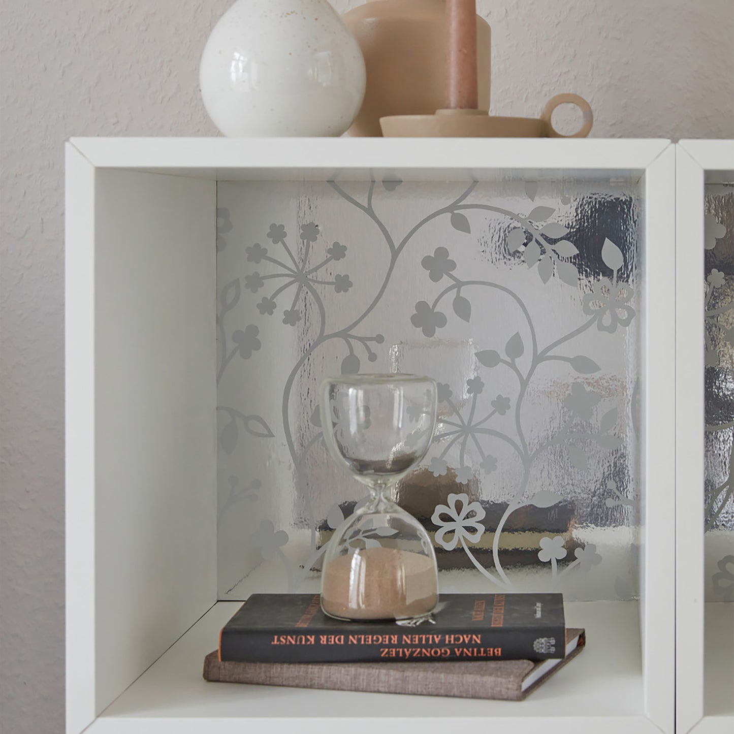 d-c-fix Metallic Chrome Silver Flower Sticky Back Furniture Wrap